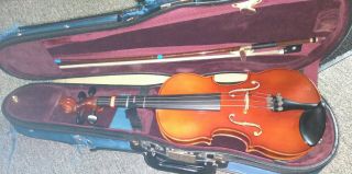 Vintage Karl Knilling 1/2 Violin With Bow And Case Made In Germany No.  36624