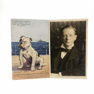 2 Postcards Of Winston S Churchill First Lord Of The Admiralty Ww1 1914