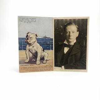 2 Postcards of Winston S Churchill First Lord of the Admiralty WW1 1914 2