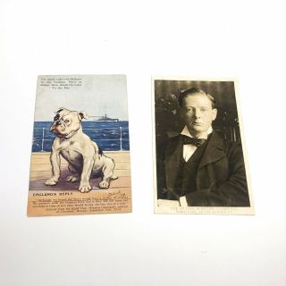 2 Postcards of Winston S Churchill First Lord of the Admiralty WW1 1914 3