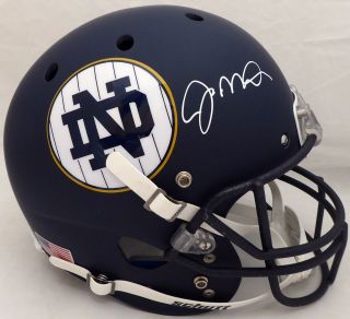 Joe Montana Autographed Notre Dame Matte Blue Full Size Helmet Beckett 182275