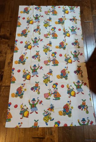 Vintage Piece Of Whimsical Clown Fabric 63 " X 36 "