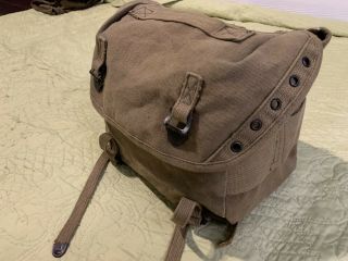 Vintage Military Pouch Bag Usa Canvas Backpack Brown