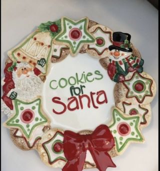 Vintage Fitz And Floyd Cookies For Santa Plate And Mug 2006