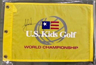 Tiger Woods Autographed Signed U.  S.  Kids Golf Flag Psa/dna Loa