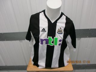 Vintage Adidas Newcastle United Sewn Xl Black/white Football Jersey 2001/03 Kit