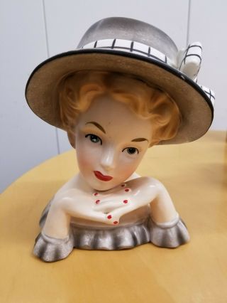 Vintage Woman Head Planter - K1175 Relpo Japan - Made In The 1950 
