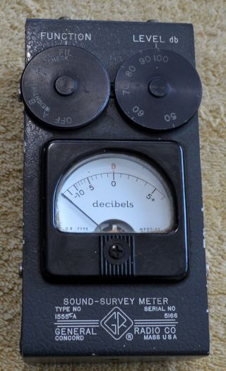 Vintage Sound Survey Meter Type 1555 - A By General Radio Co.  Made In Usa