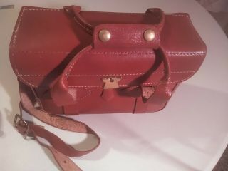 Vintage Leather Locking Hard Camera Bag Case Made In Usa Vgc,  No Key