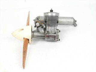 Vintage K&b Rc Model Airplane Engine W/ Muffler & Top Flite Propeller