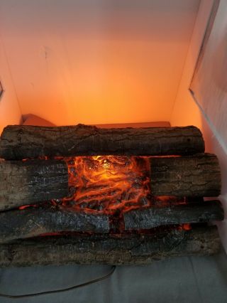 Vintage Real Wood Logs Electric Lighted Rotating Fire Insert For Fireplace