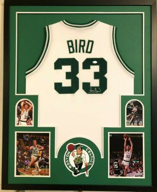 Framed Boston Celtics Larry Bird Autographed Signed Jersey Jsa