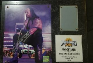 Wwe Wrestlemania 24 Undertaker Plaque Signed Autographed 16 - 0 Streak 342/500