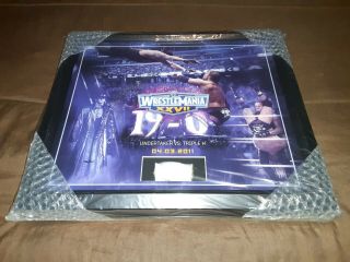 Wwe Wrestlemania 27 Undertaker 19 - 0 Streak Plaque Signed Autographed Wwf