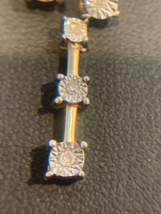 Vintage 10k Gold Diamond Chips Earrings Artist Signed CI & Pendant 3
