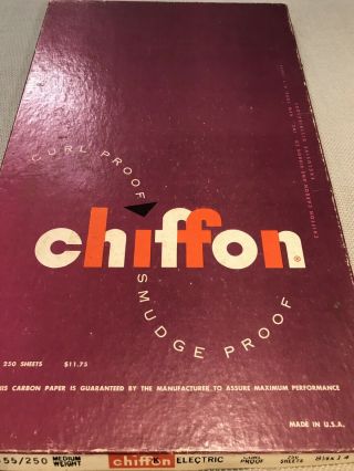 Vintage Chiffon Smudgeproof Carbon Paper Sheets 8 1/2  X 11  Box Of 250