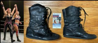 Tenille Dashwood Emma Wwe Signed/autographed Authentic Ring Worn Boots W Jsa