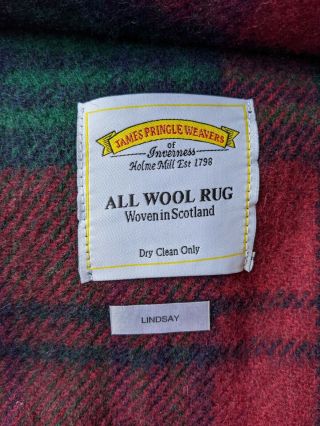 Vintage James Pringle Weavers Plaid Wool Rug / Throw 2