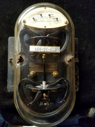 Vintage Ge General Electric Polyphase Watthour Meter Type D - 7 9647253