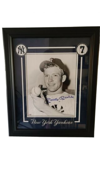 Mickey Mantle 11x14 Psa Dna Gem 10 Signed Framed Yankees Hof
