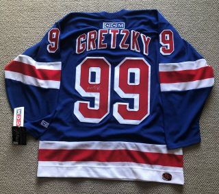 Wayne Gretzky York Rangers Signed Jersey Ccm Vintage Air Knit Sz Xl
