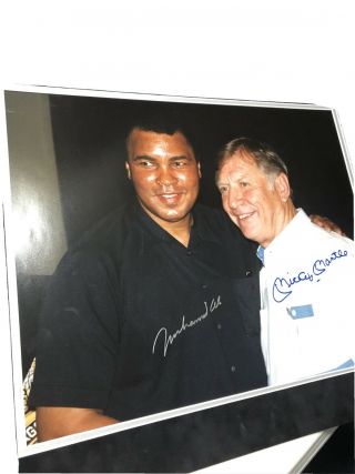 Mickey Mantle & Muhamood Ali Autographed 16 X 20.  Top Quality Signatures.  Beckett