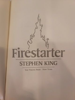 Stephen King Firestarter Signed 1980