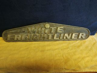 Vintage White Freightliner Emblem From Semi Truck Cast Aluminum