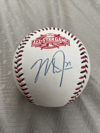 Mike Trout Signed 2015 All Star Game Omlb Baseball Auto - Mlb Blue Ballpoint