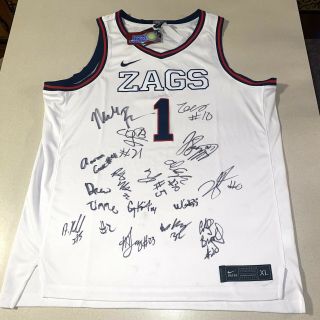 2020 - 2021 Gonzaga Bulldogs Team Autographed Signed Basketball Jersey Zags Suggs