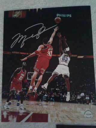 Goat Michael Jordan Hand - Signed Autographed 8x10 Nba Allstars Action Photo W/coa