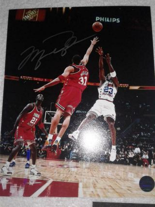 GOAT MICHAEL JORDAN Hand - Signed Autographed 8x10 NBA ALLSTARS Action Photo w/COA 2
