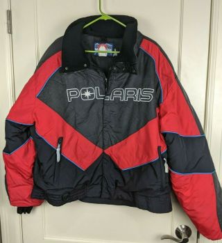 Vintage Polaris Snowmobile Racing Jacket Thermolite Plus Winter Coat Size: Xl