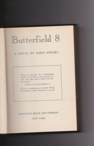 Butterfield 8 - John O 