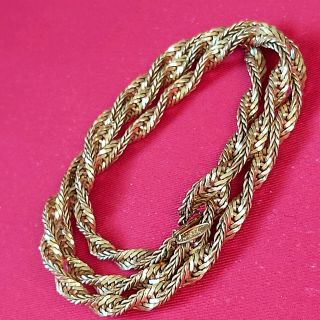 Vintage Miriam Haskell Signed Twisted Chain Necklace 30 1/2” Long