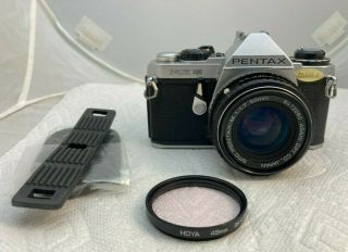 Vintage Pentax Me 35mm Camera,  Smc Pentax - M 50mm F1.  7 Lens,  Filter,  Strap