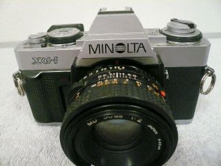 Vintage Minolta Xg - 1 35mm Film Camera And Minolta 50mm 1:2 F2 Lens
