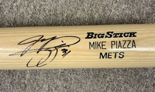 Mike Piazza Ny Mets Signed Rawlings Big Stick Game Issued Bat W/ Hologram