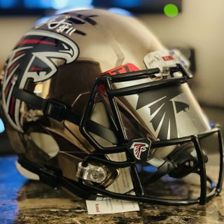 Julio Jones Signed Atlanta Falcons F/s Customized Chrome Speed Helmet Rare