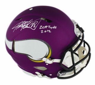 Adrian Peterson Signed Minnesota Vikings Speed Authentic Helmet - 2097 Yds 2012