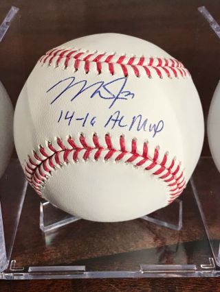 Mike Trout Autographed Baseball 14 - 16 Al Mlb Authentic Mvp - Hologram