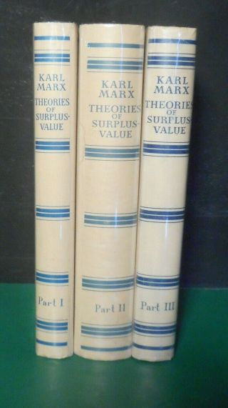 Theories Of Surplus - Value By Karl Marx 3 Volumes Hardcovers