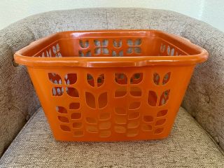 Vintage Rubbermaid 2968 Square Laundry Basket Magenta Tulip Orange