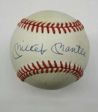 Mickey Mantle York Yankees Signed / Autographed Bobby Brown Baseball Auto