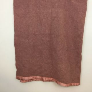 Vintage Golden Dawn Wool Blanket Woven Satin Trim Bending 68 " X 86 "