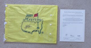 Jack Nicklaus Signed 2005 Masters Golf Pin Flag Jsa Letter - Last Master