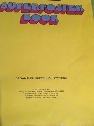 Peter Max / Superposter Book In Hardcover First Edition 1971 2