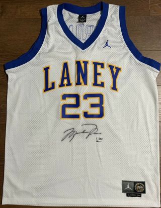 Michael Jordan Signed Laney High School Jersey Limited 5/123 UDA 2