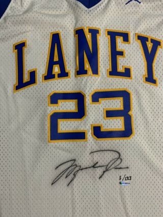 Michael Jordan Signed Laney High School Jersey Limited 5/123 UDA 3