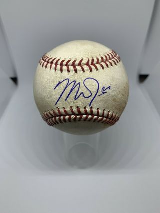Mike Trout Signed Game Baseball (Pujols Batted) MLB JSA Certified Autograph 5